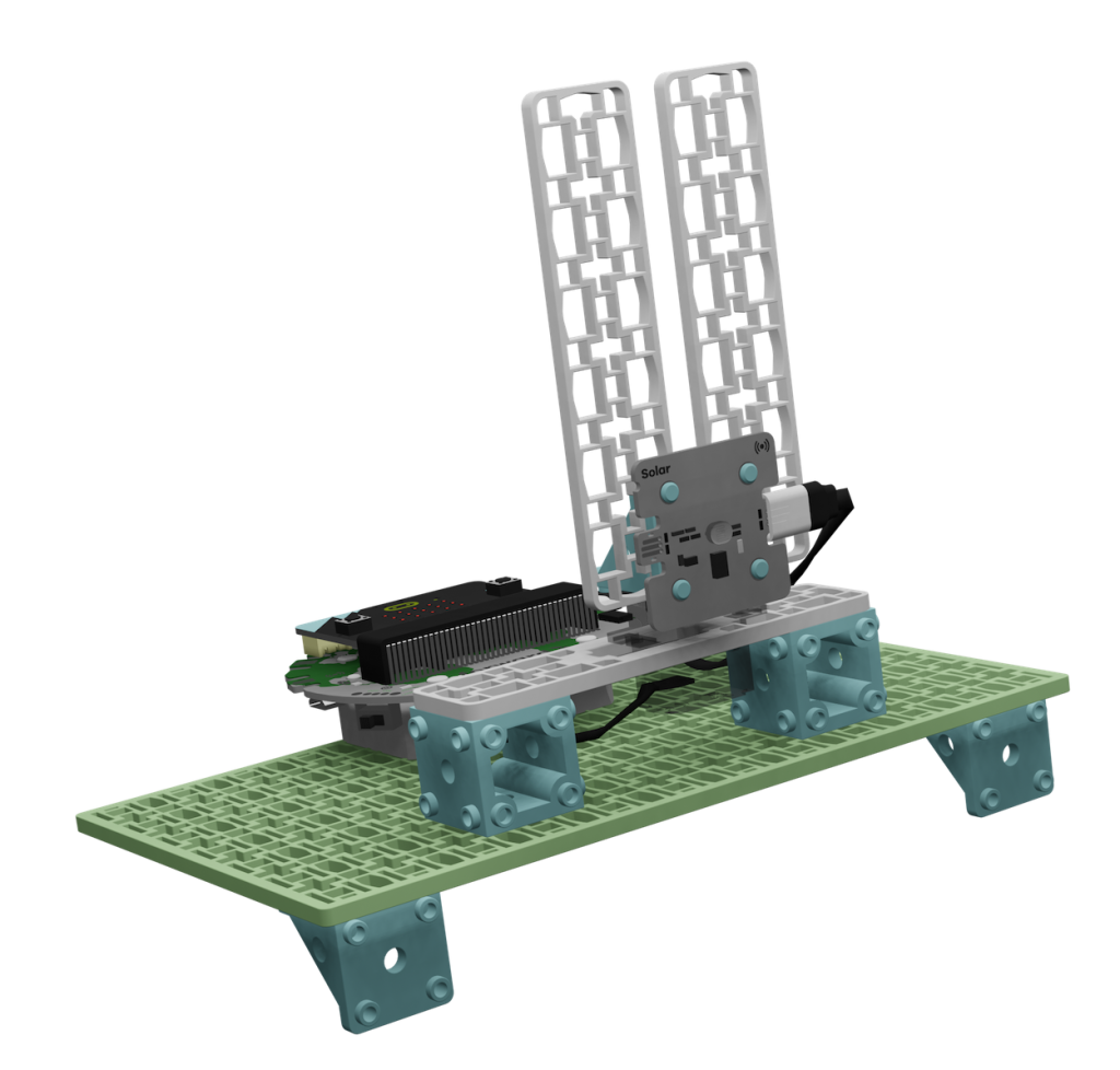 A 3D model of Forward Education's solar panel project build