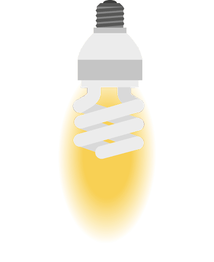 a cartoon image of a lightbulb on