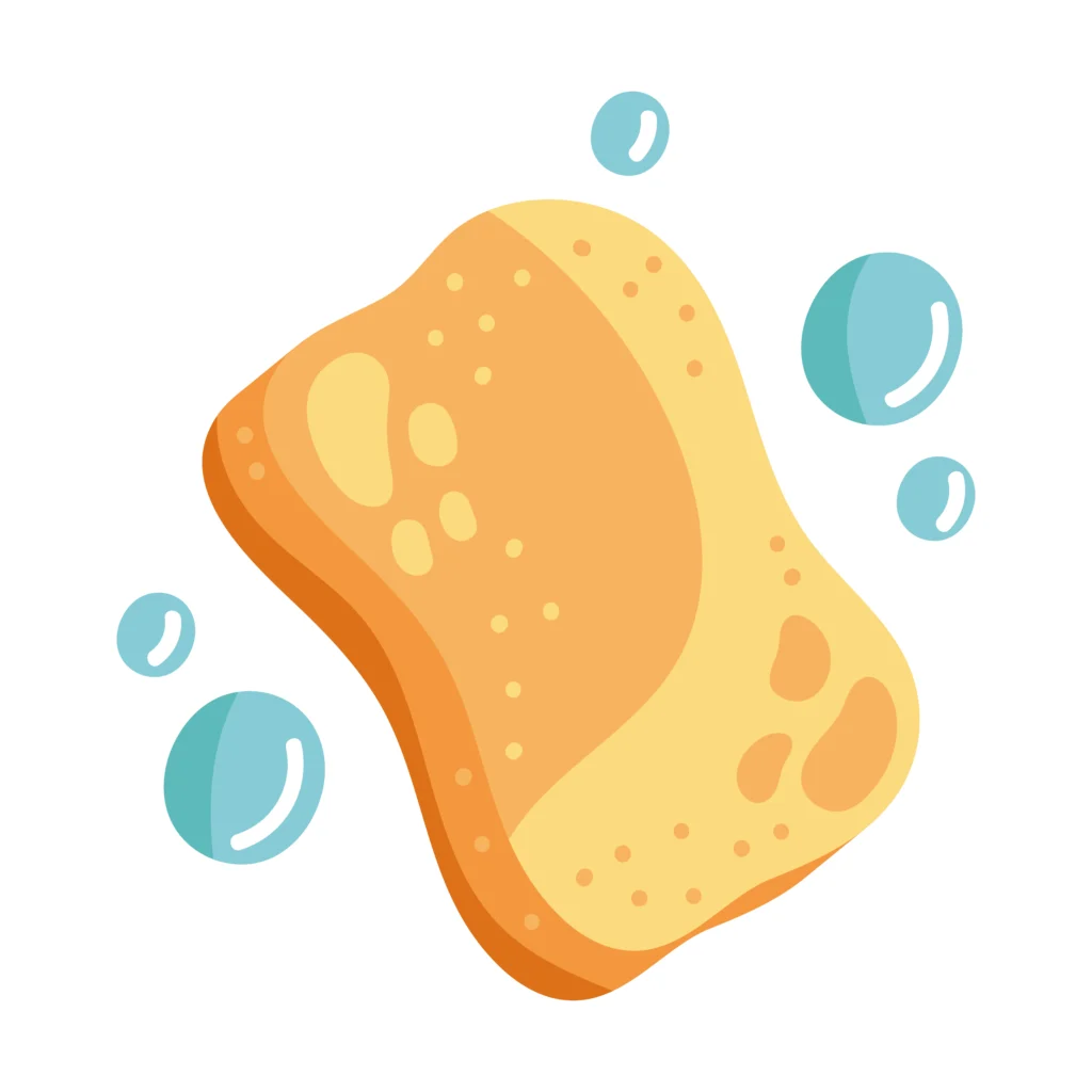 Illustrated sponge full of water.