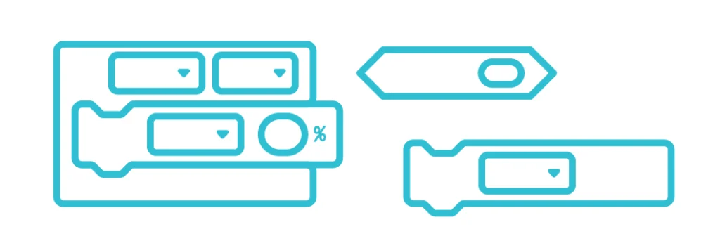 Icons of code blocks.