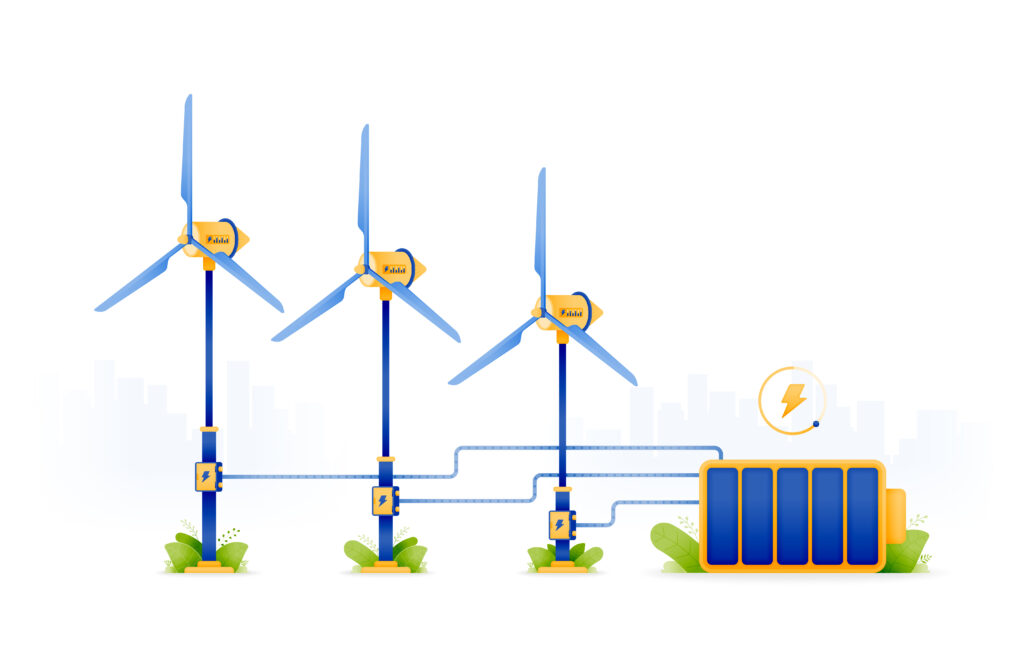 Wind battery power diagram