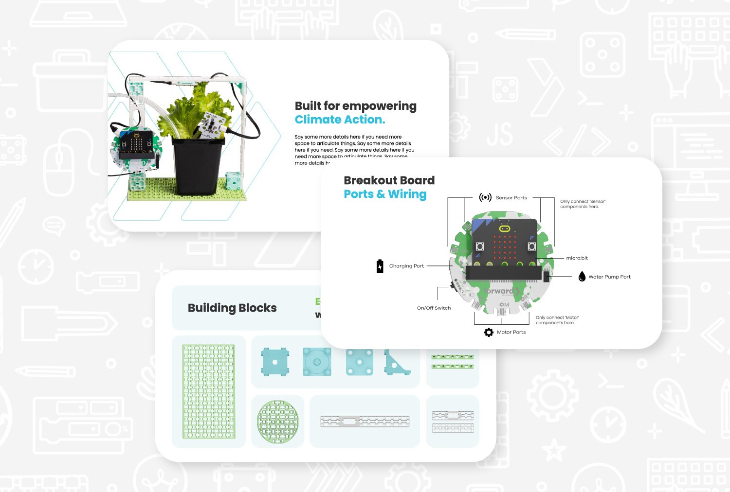 Preview of three slides from the Classroom Slides Template