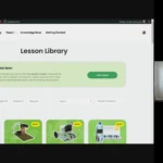 Screenshot of a video tutorial within the course. In the screenshot, our facilitator is demonstrating how to navigate the Lesson Library.