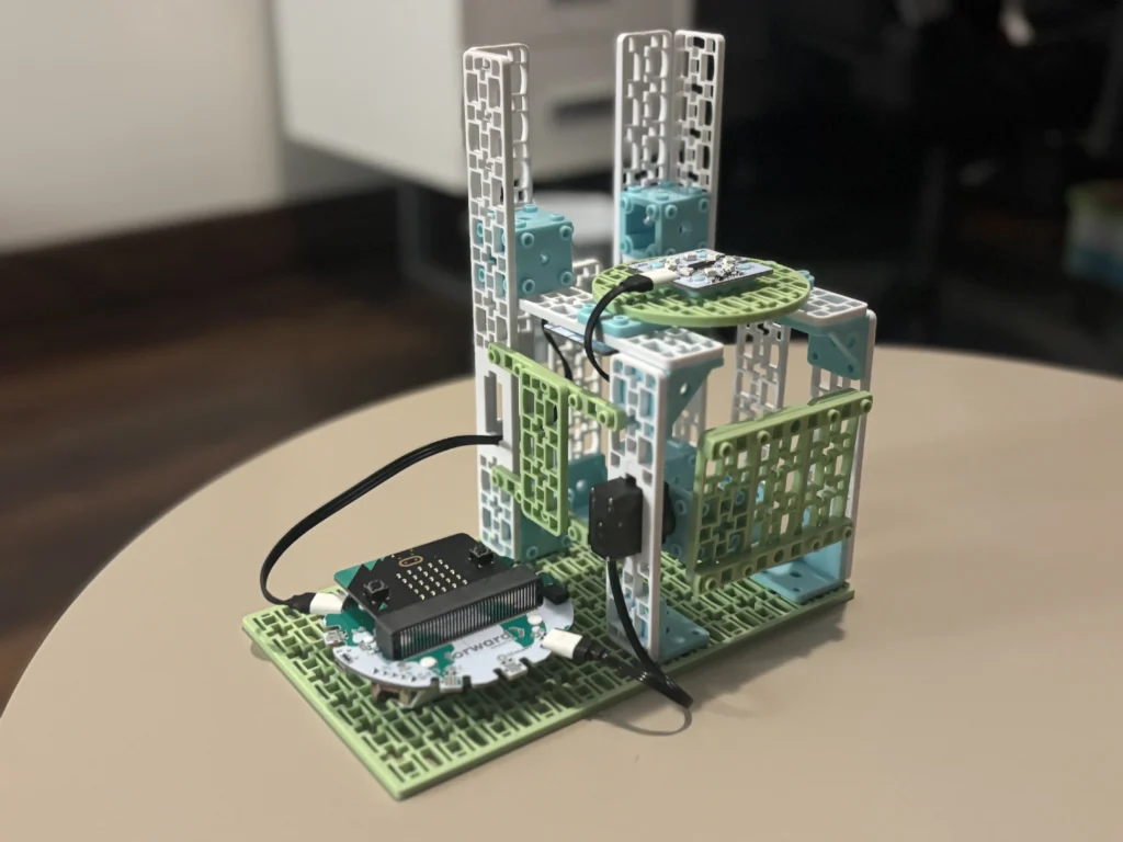 Forward Education's Smart Garbage Bin Project with the bin set to closed