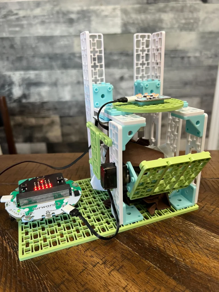Smart bin prototype filled with paper