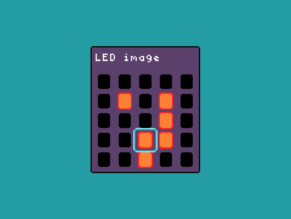 Screenshot of LED image editor in MicroCode. The user is in the process of selecting/deselecting different LEDs to create a new image.