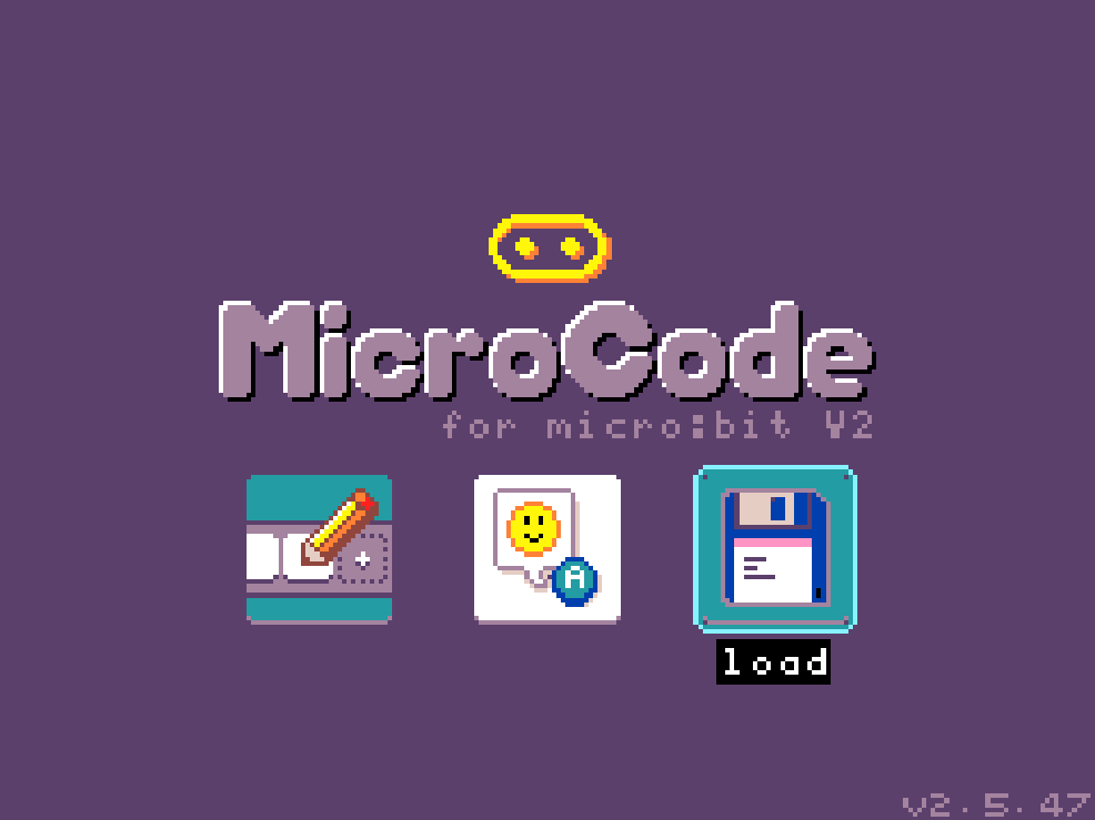 MicroCode loading screen with 'Load' option highlighted.