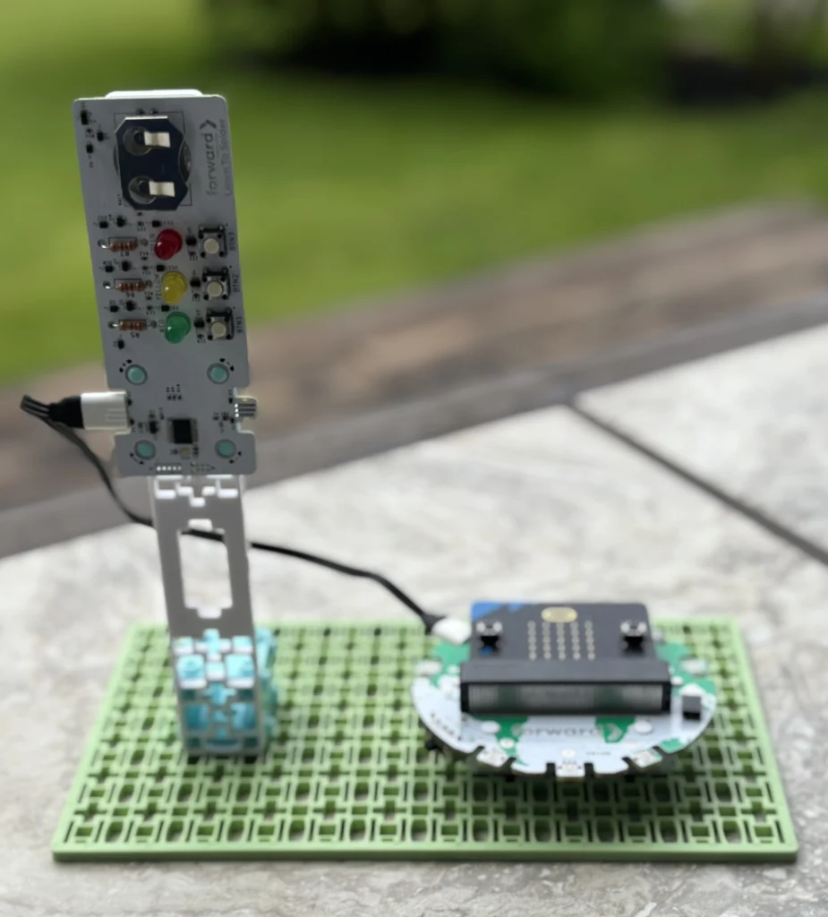 Forward Education's traffic light project with Learn to Solder module