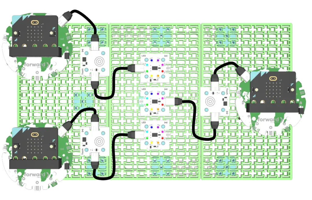An overhead view of a Wampum Belt 3D render using 3 climate action kits