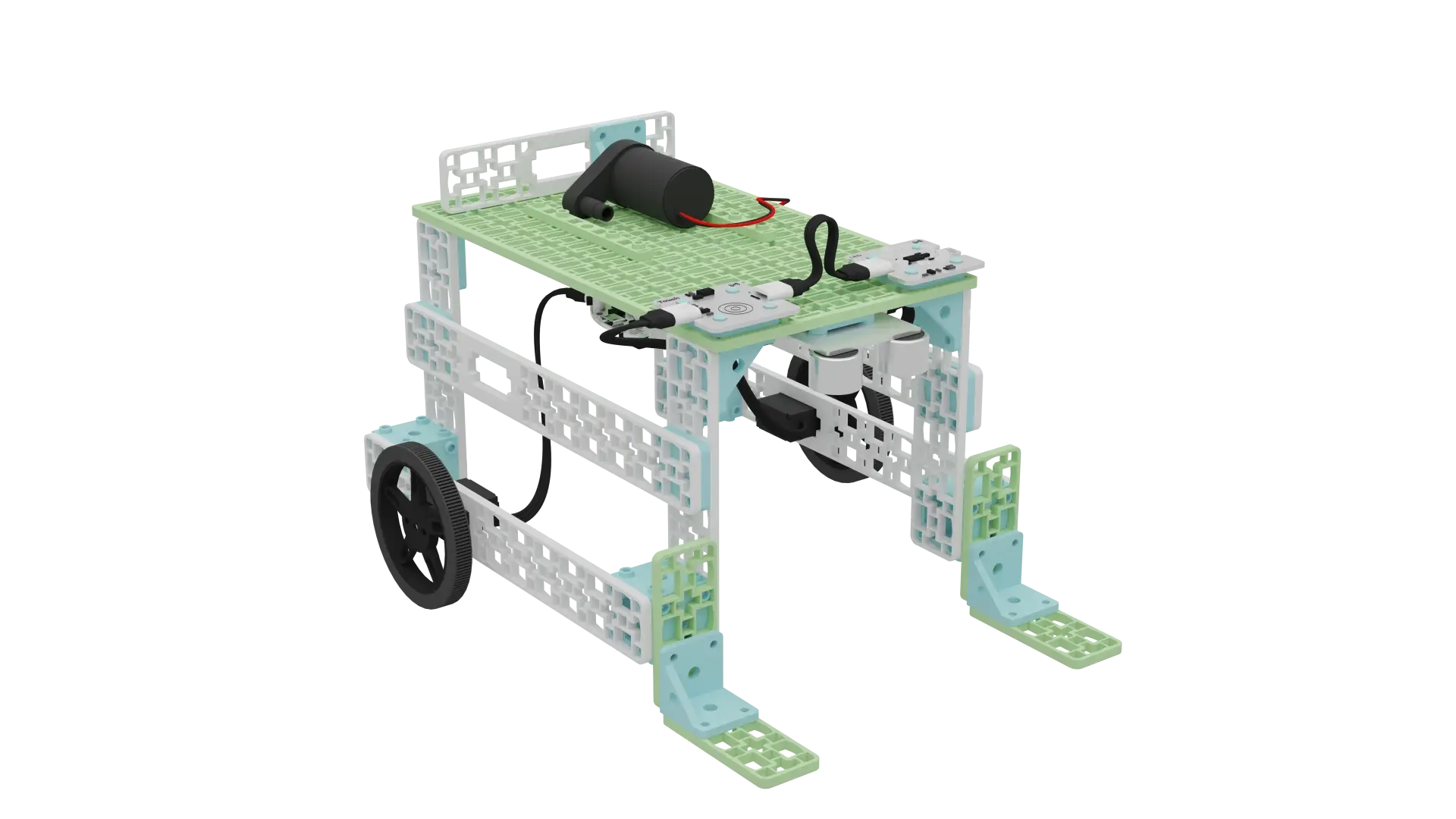 Forward Education's final mobile irrigation vehicle build as a 3D model.